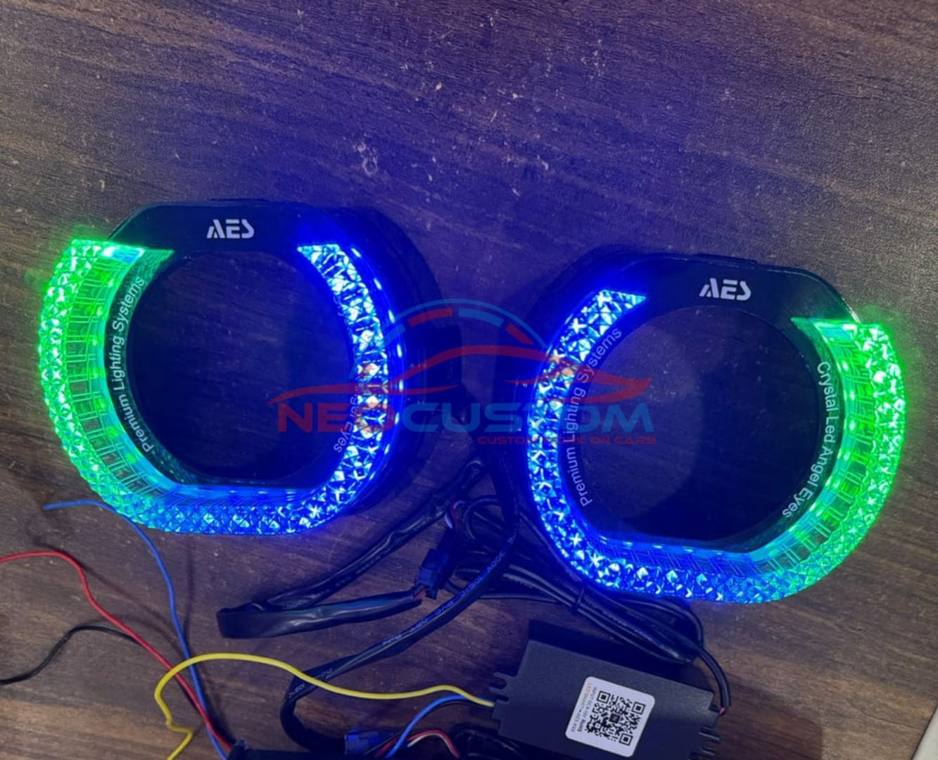 M8 U RGB 5D Brilliant Diamond Crystal Led Angel Eyes Headlight Shroud